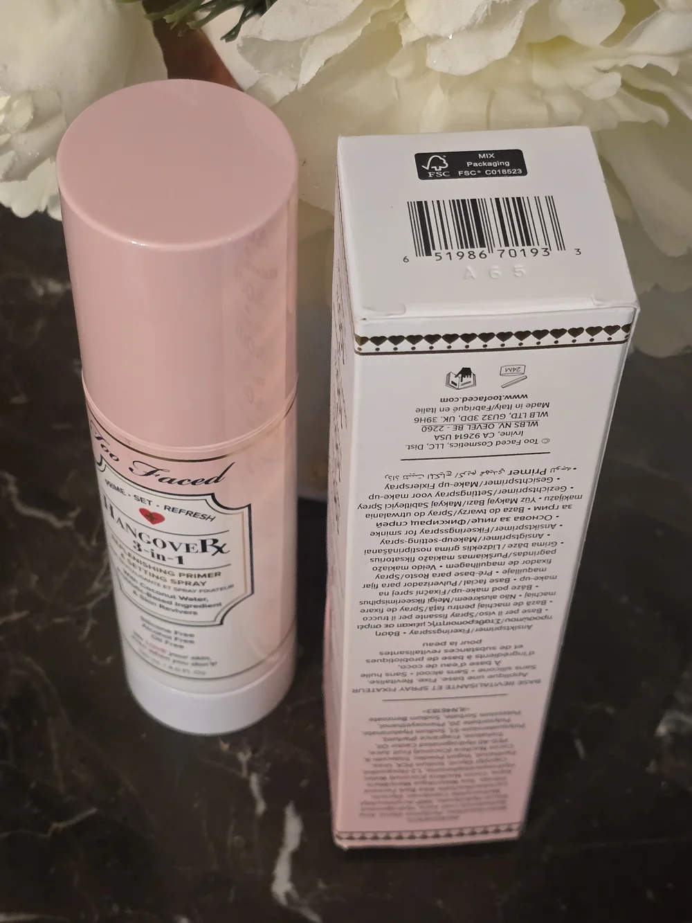 Too Faced Hangover Rx 3-in-1 Replenishing Primer & Setting Spray Full Size - NIB